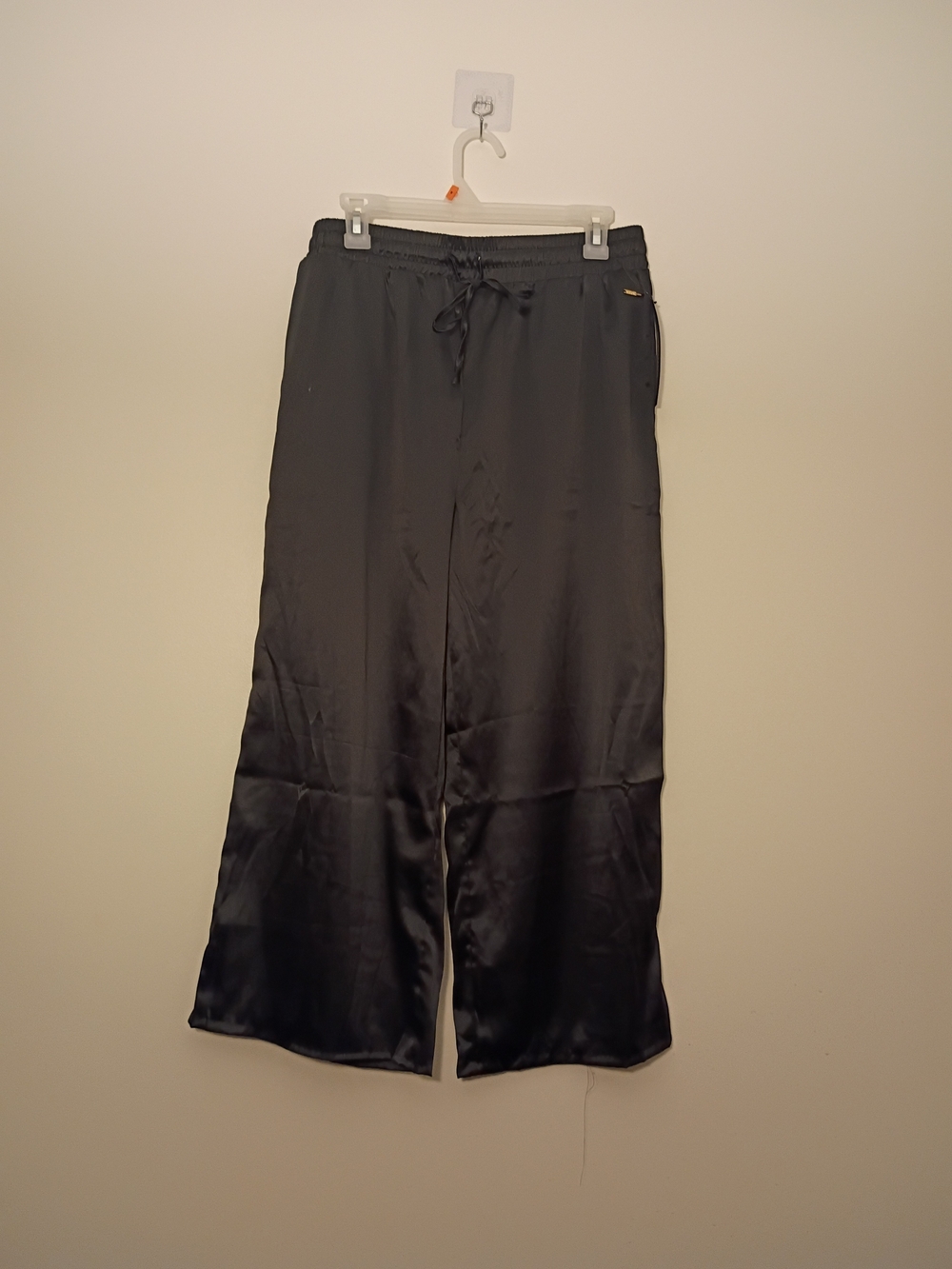 BCBGMaxAzria Black Satin Relaxed  Pants